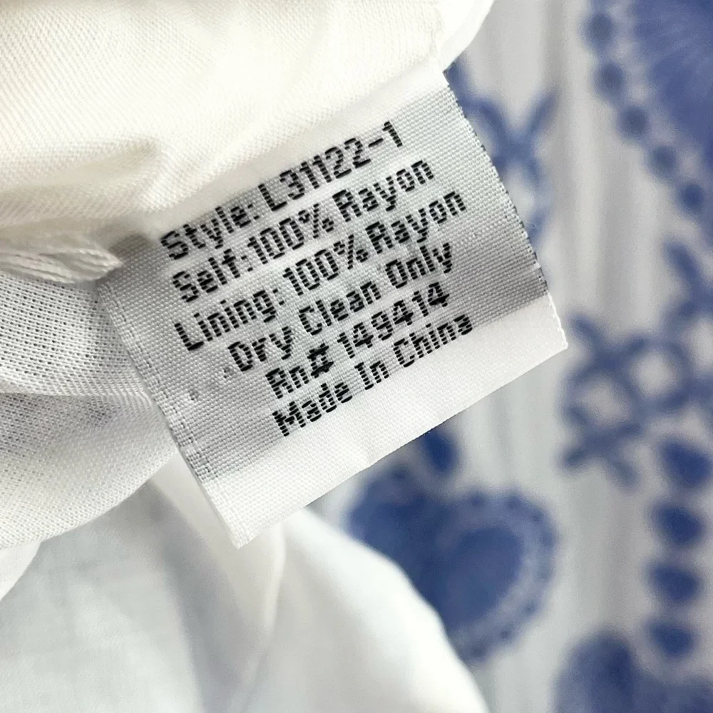 XS Johnny Was Jade Beau Eyelet Button-Down Tiered Midi Dress Boho Chic - Picture 8 of 8